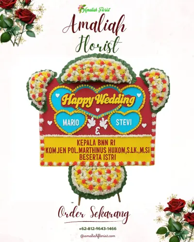 Karangan Papan Bunga Pernikahan di Wangkelang